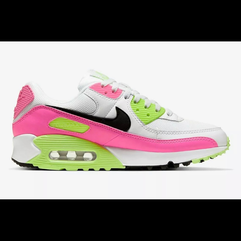 Nike Air Max 90 CT1030 100 White Black Pink Womens - Picture 2 of 10